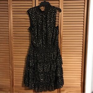 1. State Black and Gold Sleeveless Dress